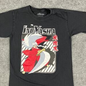 Inuyasha T-Shirt Mens Size Small Black Anime Graphic Short Sleeve Casual